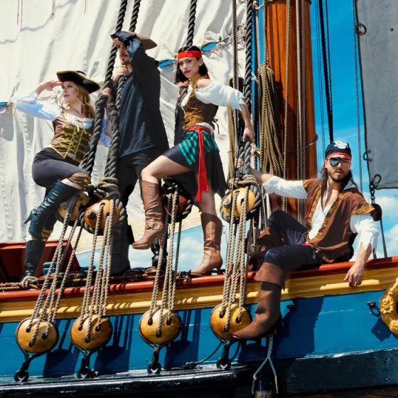 Boland Piratensturmkostüm Damen Schwarz Weiß Größe 40 42