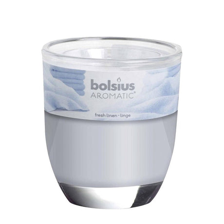Bolsius geurglas fresh linen 80 70mm