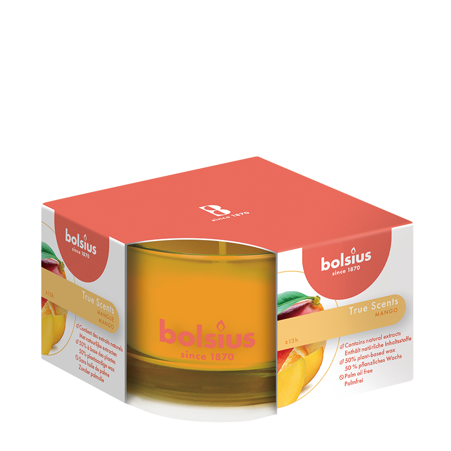 Bolsius geurglas true scents mango 50 80mm