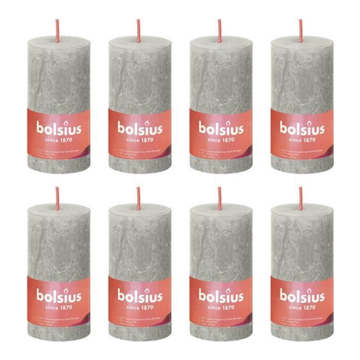 Bolsius Bolsius Stollen Shine 8 St rustikal 100x50 mm sandig grau