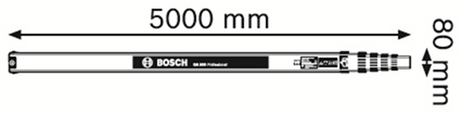 Bosch Zubehör Messstab GR 500 Professional | Baulaser-Messlatte - 0601094300