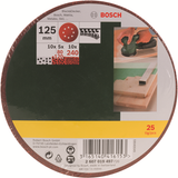 Bosch accessoires bosch schuurbladenset - 25-delig - 125 mm (korrel 240, 120, 80)