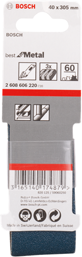 Bosch accessoires 3 banden 40x305 x450, expert for metal , k60 - 2608606220
