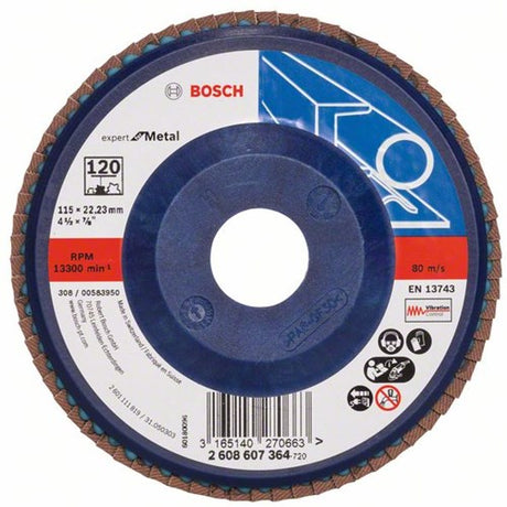 Bosch Zubehör 1 Fächerschleifscheibe 115, Experte für Metall gerade, Kunststoff, 120 - 2608607364