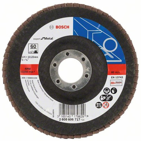Bosch Zubehör 1 Fächerscheibe 125 x 551, Experte für Metall abgewinkelt, K60 - 2608606717