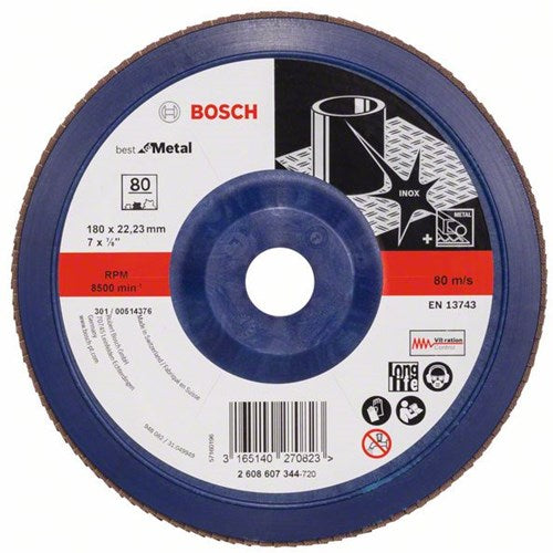 Bosch Zubehör 1 Fächerscheibe 180 x 571, am besten für Metall gerade, Kunststoff, 80 - 2608607344