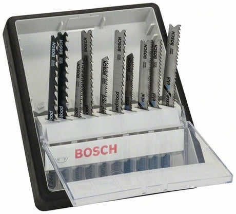 Bosch Zubehör 10-teiliges Stichsägeblatt-Set Robust Line Holz und Metall T-Schaft 1. – 2607010542