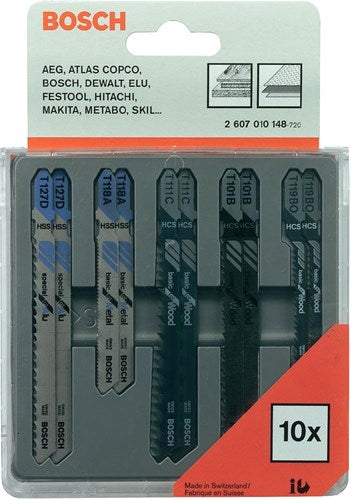 Bosch Zubehör 10-teiliger Satz Stichsägeblätter Holz Metall – 2607010148