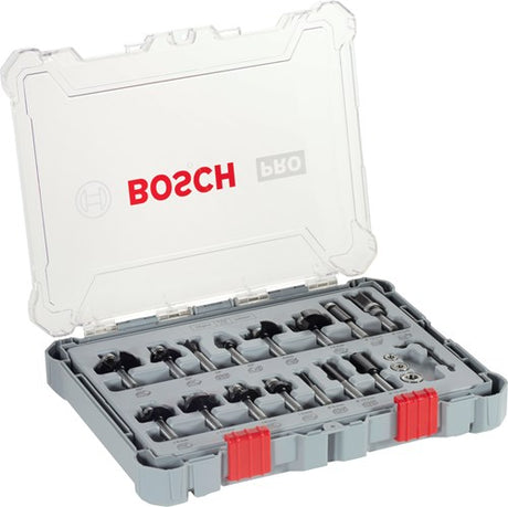 Bosch Zubehör 15-teiliges Mischfräserset - Schaftdurchmesser 8 mm - 2607017472