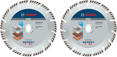 Bosch Zubehör 2 Stück Diamant-Trennscheibe Standard für Universal 230 mm (Duo-Pack) – 061599766y