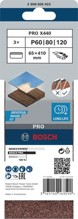Bosch Zubehör 3 Reifen 65x410 x440, am besten für Holz+Farbe, Set - 2608606023