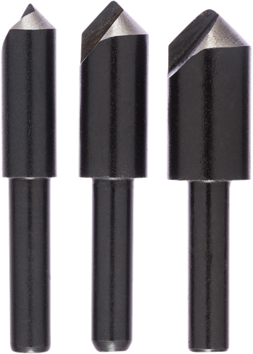 Bosch Zubehör 3-teiliges Kegelsenkbohrer-Set mit 1 Bohrplatte – 2609255124