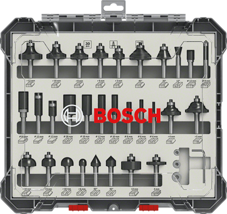 Bosch Zubehör 30-teiliges Mischfräser-Set - Schaftdurchmesser 6 mm - 2607017474
