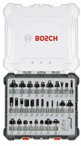 Bosch Zubehör 30-teiliges Mischfräser-Set - Schaftdurchmesser 8 mm - 2607017475