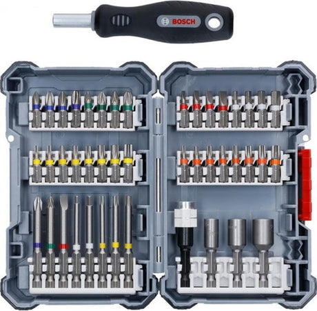Bosch Zubehör 44+1-teiliges Schraubendreher-Bit-Set und Stecknüsse in Kassette – 2607017692