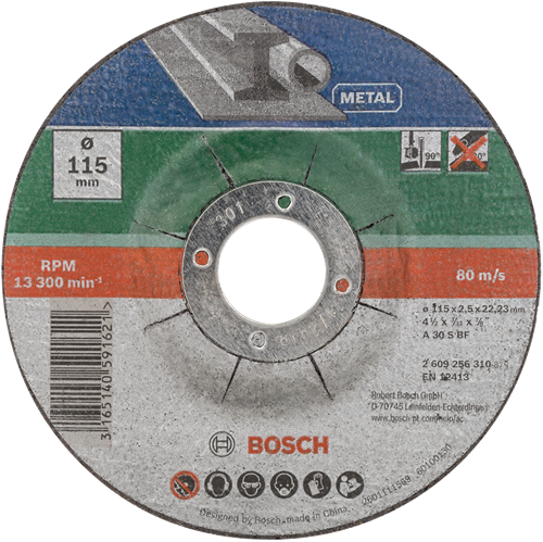 Bosch Zubehör 5-teiliges Trennscheiben-Set gebogen für Metall | 115 x 2,5 mm – 2609256332