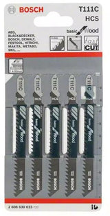 Bosch Zubehör 5x Basic für Holzstichsägeblatt T111C - 2608630033