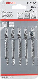 Bosch Zubehör 5x Clean für Holzstichsägeblatt T101AO - 2608630031
