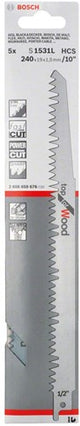 Bosch Zubehör 5x Säbelsägeblatt für Holz S1531L - 2608650676