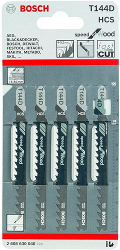 Bosch Zubehör 5-fach Geschwindigkeit für Holzstichsägeblatt T144D – 2608630040