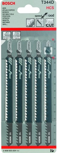 Bosch Zubehör 5-fach Geschwindigkeit für Holzstichsägeblatt T344D – 2608633a34