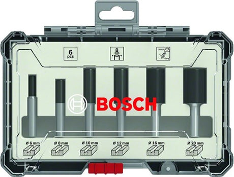 Bosch Zubehör 6-teiliger gerader Fräsersatz - Schaftdurchmesser 8 mm - 2607017466