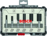 Bosch Zubehör 6-teiliger gerader Fräsersatz - Schaftdurchmesser 8 mm - 2607017466