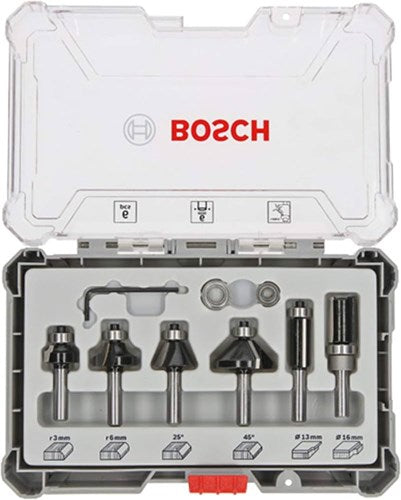 Bosch Zubehör 8-teiliges Mischfräserset - Schaftdurchmesser 6 mm - 2607017468