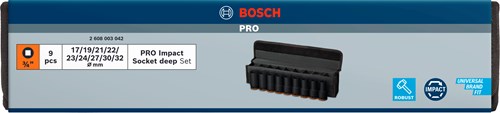 Bosch Professional Pro Impact Schlagschrauber-Set lang 3 4 9-teilig – 2608003042