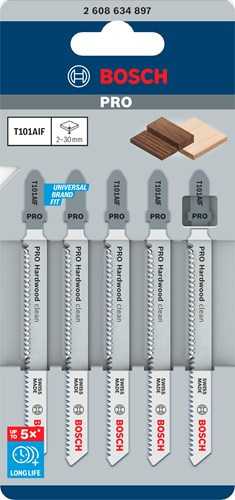 Bosch T 101 AIF sauber für Hartholz -Puzzlernklinge, 1