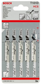 Bosch Zubehör Stichsägeblatt T 101 D Clean für Holz 5 Stück – 2608630032