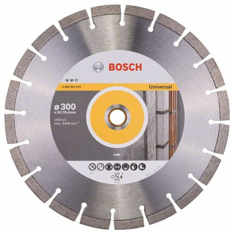 Bosch Zubehör Diamant-Trennscheibe Expert für Universal 300 x 20,00+25,40 x 2,8 x 12 mm 1St | weg= weg - 2608602570