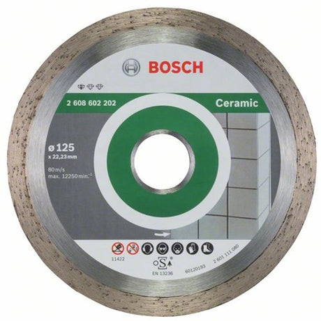 Bosch Zubehör Diamanttrennscheibe Standard für Keramik 125 x 22,23 x 1,6 x 7 mm 1St - 2608602202