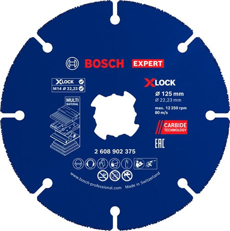 Bosch Zubehör Expert Hartmetall-Mehrrad-X-Lock-Trennscheibe 125 mm | 22,23 mm – 2608902375