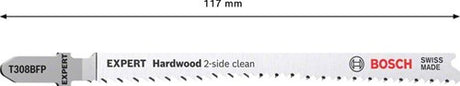 Bosch Accessoires Expert „Hardwood 2-Side Clean“ T 308 BFP Decoupeerzaagblad 3-delig – 1 Stück(e) – 2608900547