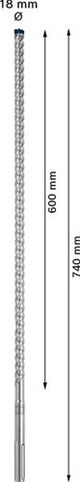 Bosch Zubehör Expert SDS Max-8x Bohrhammer 18 x 600 x 740 mm – 1 Stück – 2608900223