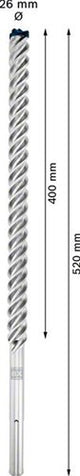 Bosch Zubehör Expert SDS Max-8x Bohrhammer 26 x 400 x 520 mm – 1 Stück – 2608900246