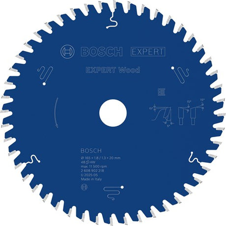 Bosch Zubehör Expert Holzkreissägeblatt | 165 x 1,8 1,3 x 20 mm | t48 - 2608902218