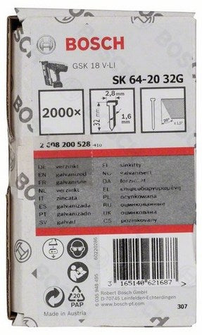 Bosch Zubehör Nagel mit Senkkopf sk64 20 32g – 2608200528