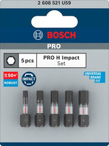Bosch accessoires pro h impact bits | h3 | h4 | h5 (x2) | h6 | 25 mm | 5 stuks - 2608521u59
