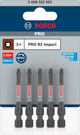 Bosch accessoires pro robertson slagschroefbit | r2 | 55 mm | 5-delig - 2608522553