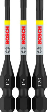 Bosch accessoires pro t impact bits | t10 | t15 | t20 | 55 mm | 3 stuks - 2608521u54