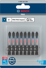 Imp Bosch Zubehör Schraube Bit Act Control PH2, 50 mm 8x - 2608522330