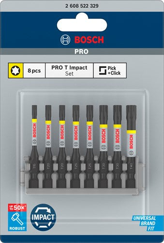 Imp Bosch Zubehör Schraube Bit Act Control T15 T20 T25 T30 T40 50 mm 8x - 2608522329
