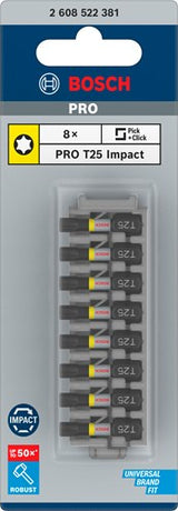 Imp Bosch Zubehör Schraube Bit Act Control T25, 25 mm 8x - 2608522381