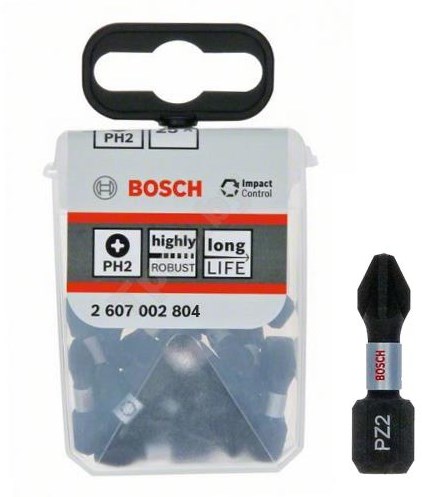 Imp Bosch Zubehör Schraubendreherbit | Tic-Tac-Box | 25x Act Pz2 25mm - 2607002804