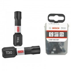 Imp Bosch Zubehör Schraubendreherbit | Tic-Tac-Box | 25x Act T30 25mm - 2607002807