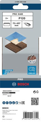 Bosch Zubehör Schleifbänder Redwood | 75x457mm | k120 | 3 Stück | 2608606036 - 2608606036