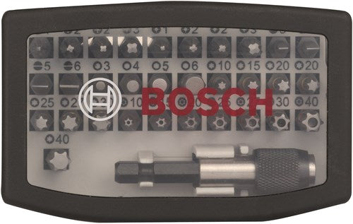 Bosch Zubehör-Sets Profi (32-teiliger Gewindestift Bit PH1-PH2 (2x)-PH3 PZ1-PZ2 (2x)-PZ3 Hex3-Hex4-Hex5-Hex6 T10-T15-T20-T20-T25-T27-T30-T40) – 2607017564