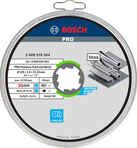 Bosch Zubehör Schleifscheibe X-Lock Sphinox 10x125x1,6 mm - 2608619364